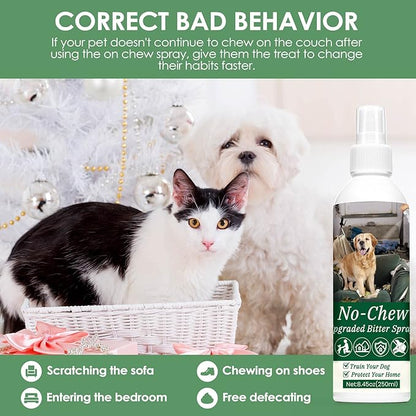Bitter Apple Spray for Dogs 250ML - No Chew Spray for Cats to Prevent Scratching, Dog Repellent & Anti Chew Spray to Stop Dogs from Chewing Furniture, Pet Training Aid