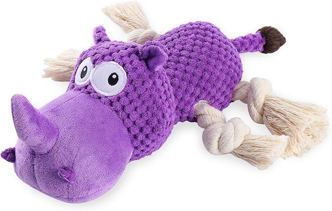 Dog Toys to Keep Them Busy Dog Toys for Small Medium Large Dogs Plush Animal Interactive Puppy Toys Cute Squeaky Elephant Dog Toy with Crinkle Paper (Purple)