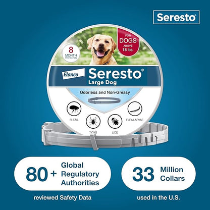 Seresto Large Dog Vet-Recommended Flea & Tick Treatment & Prevention Collar for Dogs Over 18 lbs. | 2-Pack