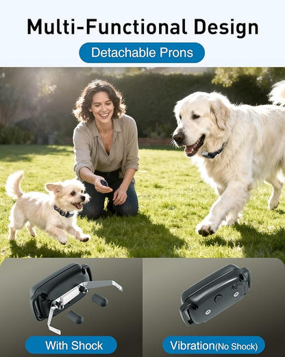 ABBIDOT Shock Collar for Dogs, 3300 FT Dog Training Collar with Remote, IPX7 Waterproof with 4 Training Modes, Rechargeable E-Collar for Small Medium Large Dogs (15-120 lbs)