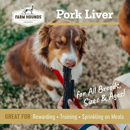 Farm Hounds - Pork Liver - Premium Natural Jerky for Dogs - Made from 100% Humanely Raised Pork - Organ Treats - Great for Training & Treats - No Added Fillers - Made in USA - 4 oz - 2 Pack