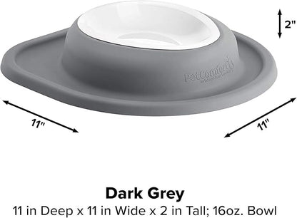 WeatherTech Single Low Pet Feeding System w/Plastic Dog/Cat Bowls - 16 oz (2 Cups) Dark Grey (PSL1602DG)