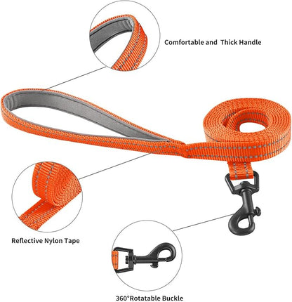 Hipubby Dog Harness and Leash Set, No Pull Soft Mesh Puppy Harness for Small Medium Dogs, Cats - Step in Reflective Breathable Lightweight Vest Harness for Walking, Training - Orange, S