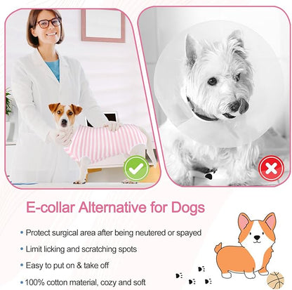 2 Packs Dog Recovery Suit for Surgery Dog Onesie Surgical Clothes Bodysuit for Male and Female Substitute E-Collar& Cone