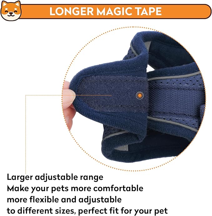 Dog Harness with Leash Set, No-Pull Step-in Reflective Pet Harness with 1 Leash Clips, Adjustable Soft Padded Easy Walk Dog Vest for Small Medium Large Dogs, Cats(Dark Blue, Small)