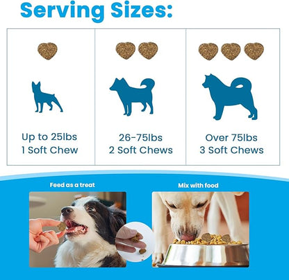 Calming Chews for Dog,Dog Calming Chews Anxiety&Stress Relief Treat with Melatonin,L-Theanine,Sleep Aid for Small/Large Dogs for Separation,Barking,Thunderstorm,Fireworks,Travel,Vet Visit -100 Counts