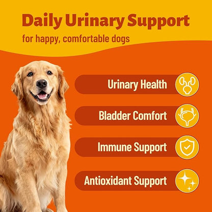 Urinary Tract Supplement for Dogs - Cranberry Supplement with Cranberry, D Mannose, Marshmallow Root & Blueberry for Bladder Control & Kidney Health for Dogs - Chicken Flavor 7.76oz