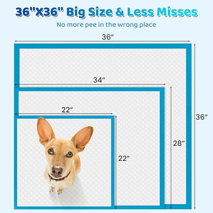 Upgrade Leak-Proof Pet Training and Puppy Pads, Jumbo Pee Pads for Dogs with Thicken Polymer Heavy Absorbency, Quick Dry Disposable Pee Pads for Cats Dogs