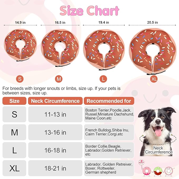BEAUTYZOO Dog Cone Alternative After Surgery for Large Medium Small Dogs, Soft Inflatable Cone Collar for Dogs Cats, Dog Neck Donut E Collar Dogs Recovery Collar to Stop Licking, Chocolate Brown, XL