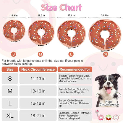 BEAUTYZOO Dog Cone Alternative After Surgery for Large Medium Small Dogs, Soft Inflatable Cone Collars for Dogs Cats, Neck Donut E Collar Dog Recovery Collar to Stop Licking, Chocolate Brown, M
