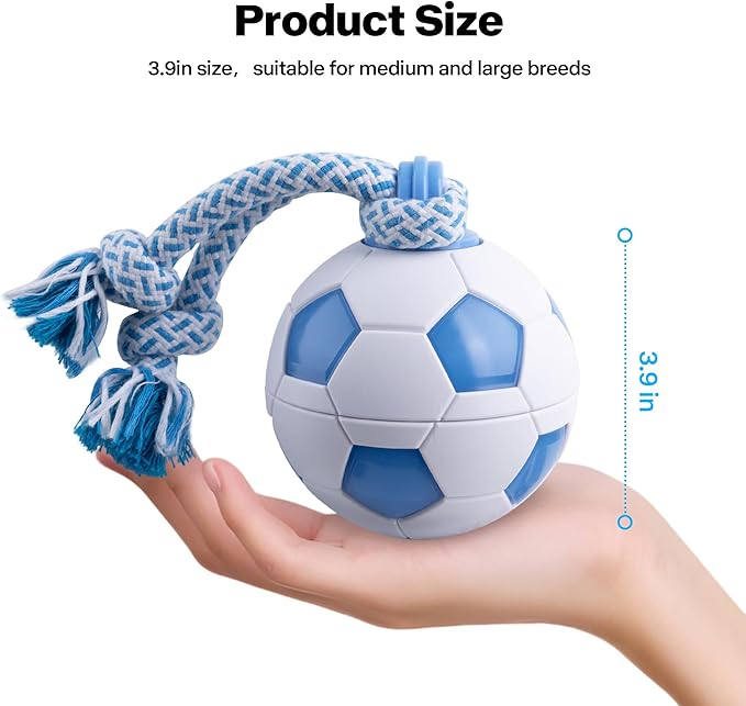 Pet Prime Interactive Dog Ball Toy with Rope,Rechargeable Automatic Rolling Ball with Motion Activated,3 Play Modes for Medium/Large Dogs, Self-Moving Toy to Keep Pets Busy and Entertained