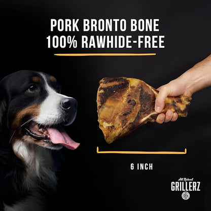 Grillerz Bronto Bone, 1 Count, Rawhide Free, All Natural Treat for All Breeds, High Protein, Long Lasting, Easy to Digest, For Adult Life Stage, Dog Chew for Healthy Teeth