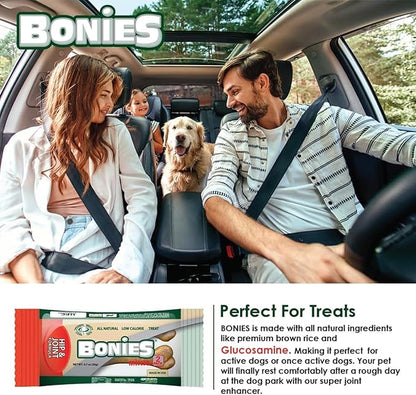 Bonies Natural Hip & Joint Formula Large-Sized Single Bone, Glucosamine & Omega Fatty Acids, Fresh Breath, Clean Teeth, Low Calories, Chicken Flavor, [Large Dog], 1 Bone