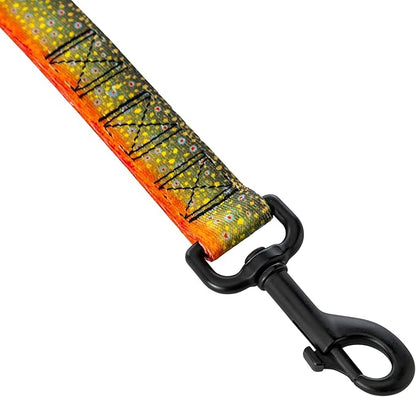 Wolfgang Heavy Duty Dog Leash, Pull-Tested for Walking & Training, BrookTrout Print, Dual Handle Large