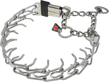 Herm Sprenger Stainless Steel Dog Collar with Short Links and Quick Release ClicLock Buckle Made in Germany (Stainless Steel, 20in x 3.0mm (Neck Size up to 16-17in))