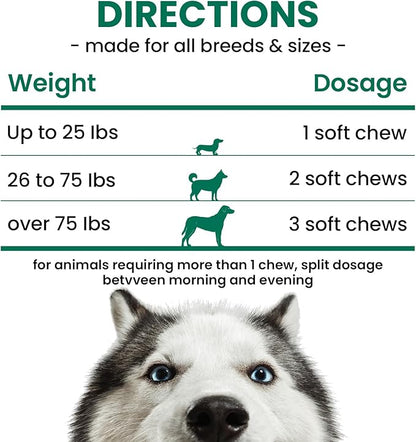 Allergy Relief Chews for Dogs – Anti-Itch, Hot Spot, Dry & Itchy Skin Support with Omega 3, Colostrum & Probiotics – 180 Soft Chews