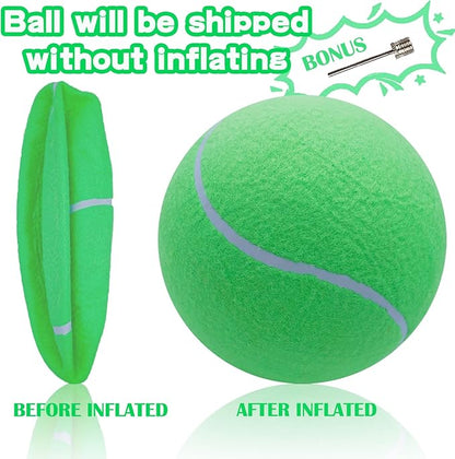 Banfeng Big Tennis Ball for Dogs, Giant Dog Tennis Ball Toy Large Outdoor Sports Gift for Small Medium Large Dog (Green, 9.5 inch)