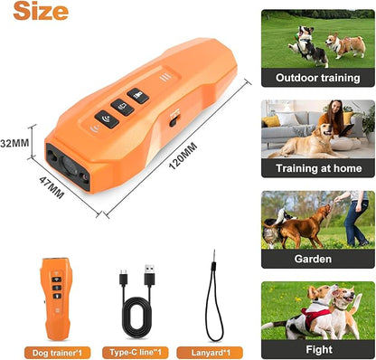 Dog bark Deterrent Device,Ultrasonic Anti Barking, Rechargeable Anti-Barking Device for Dogs Safe & Effective Portable Anti Barking Safe and Effective for Indoor and Outdoor use (Orange)