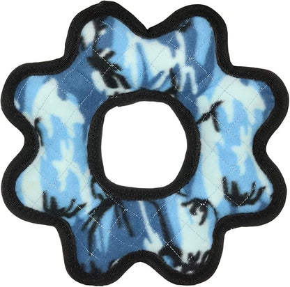 TUFFY- World's Tuffest Soft Dog Toy- Ultimate Gear Ring Camo Blue-Squeakers - Multiple Layers. Made Durable, Strong & Tough.Interactive Play (Tug,Toss & Fetch).Machine Washable & Floats