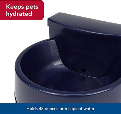 Coastal Pet Bergan Auto-Wata - Outdoor Dog & Cat Water Dispenser - Automatic Water Bowl for Pets - Made from Durable, BPA-Free Plastic - Self-Watering Cat & Dog Bowl - Navy, 48 Ounces