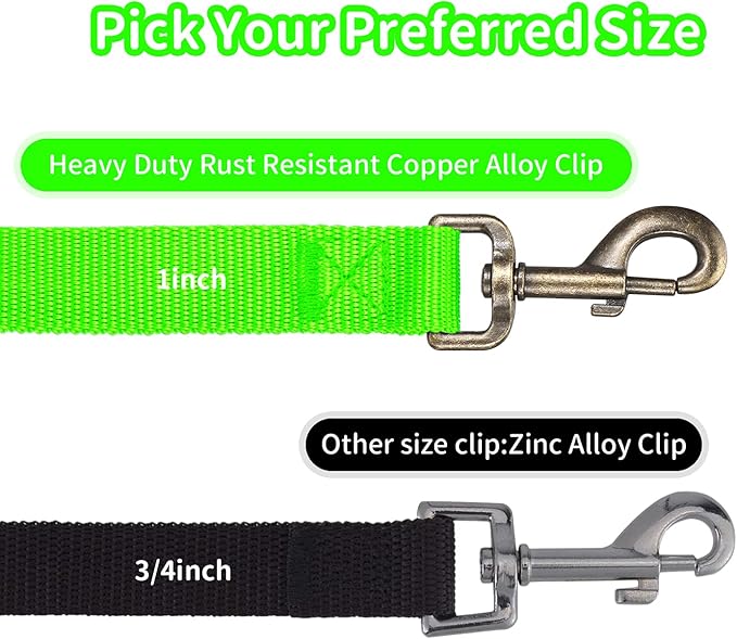 HIKISS Long Dog Leash Obedience Recall Training Agility Lead with Thickening Material for Large Dog - 15ft 20ft 30ft 50ft 100ft Training Leash(Green 20ft)
