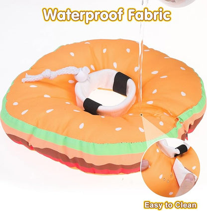 BEAUTYZOO Cat Cone Collars Soft, Cat Recovery E Collars After Surgery to Stop Licking, Adjustable Elizabeth Circle Collar Cute Pet Donut Pillow for Cats Kitten Small Dogs, Hamburger S