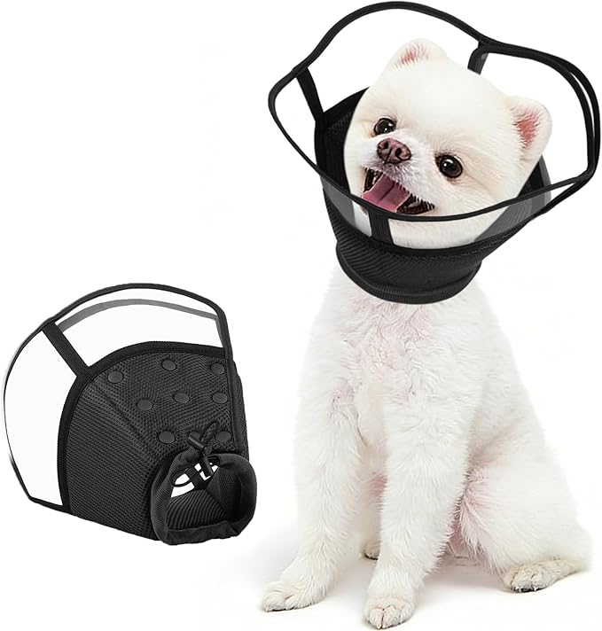 Kuoser Small Dog Cone Collar After Surgery, Soft Cone for Dogs to Stop Licking, Breathable Pet Recovery Collar Comfortable Elizabethan Collars, Adjustable Protective Dog Cones for Small Dogs, Black S