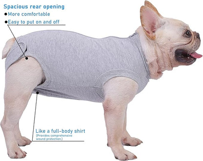 Dog Surgery Recovery Suit - After Spay, Abdominal Wounds Post Surgical Recovery, Anti Licking Breathable Dog Onesies for Small, Medium & Large Pet, Alternative Bandages Cone E-Collar
