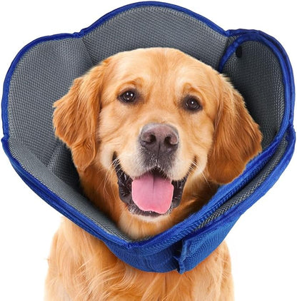 Soft Dog Cone Collar Alternative to Stop Licking,Comfort Recovery Collar for Large, Medium,Small Dogs,Cat,Adjustable Elizabethan Collar Alternative,Dogs Recovery Collar After Surgery,Blue,S