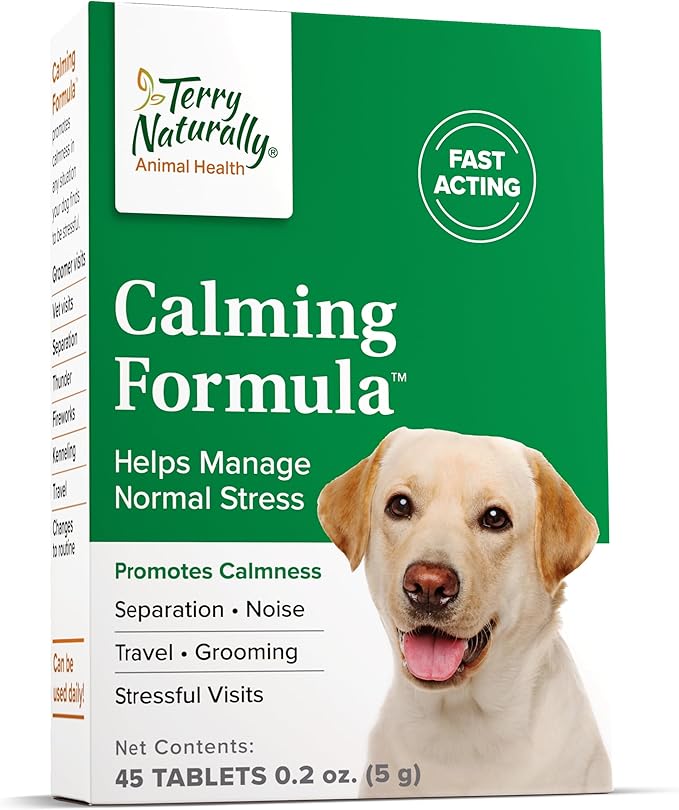 Terry Naturally Animal Health Calming Formula - 119 mg Echinacea Angustifolia, 45 Tablets - Promotes Calm & Relaxation for Dogs - Non-GMO, for Canines Only - 45 Servings