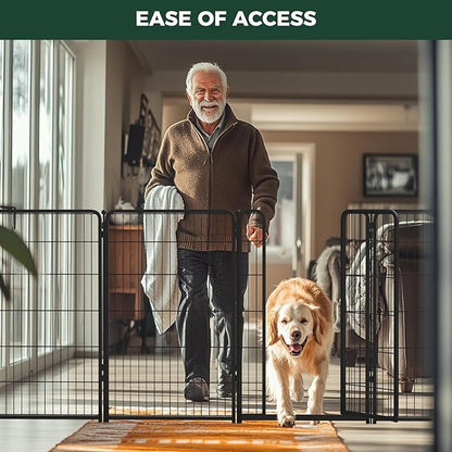 FXW Homeplus Unleashed Indoor Dog Playpen - Stress-Free and Safe Play, Heavy Duty 45 Inch 12 Panels with Connectors (Pack of 2) for Puppy and Small Dogs, Black│Patented