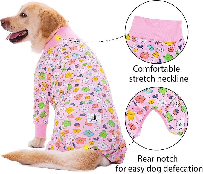 Dog Surgery Recovery Suit Onesies for Large Dogs Spayed Recovery Suit Cone Alternative After Surgery Abdominal Wounds Protector Dog Bodysuit for Medium Large Dogs Pajamas