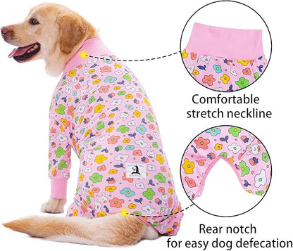 Dog Surgery Recovery Suit Onesies for Large Dogs Spayed Recovery Suit Cone Alternative After Surgery Abdominal Wounds Protector Dog Bodysuit for Medium Large Dogs Pajamas