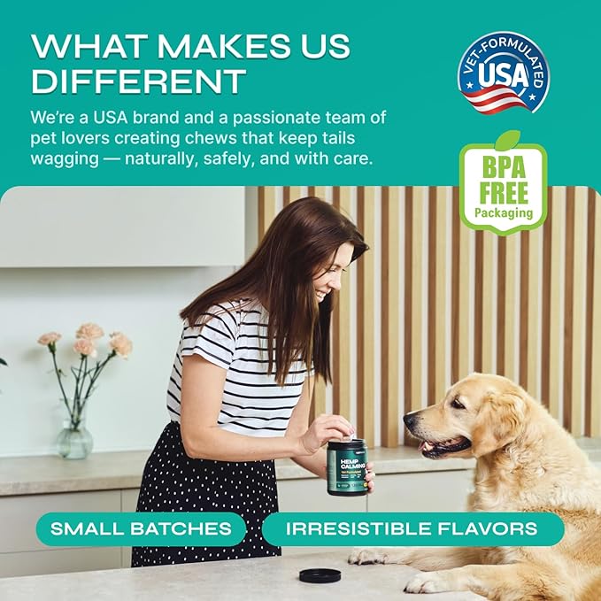 Dog Calming Chews with Hemp - 17,810 mg Hemp Oil per Pack - Soft Calming Chews for Dogs with Melatonin - Relaxation Support for Travel, Grooming, Separation, Thunder, Fireworks - 130 Chicken Bites