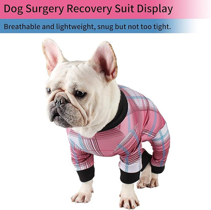 Dog Onesie for After Surgery Recovery Suit Pet Surgical Suit for Female Male Cone E-Collar Alternatives After Spay Abdominal Wounds Protector Dog Anti-Licking Onesie for Small Medium Dogs