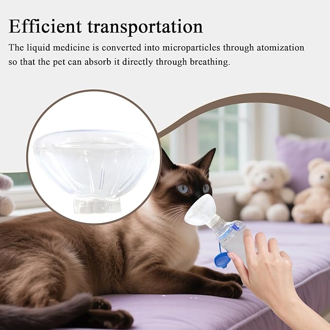 Pet Masque for Dogs Cats - Veterinary Inhalation | Adjustable Soft Transparent Chamber with Tube Connector, Animal Respiratory Health Care Tool 6.89x2.76x2.76 in