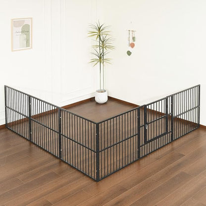 Dog Playpen - 32" Height Dog Pen, Heavy Duty Puppy Pen with Door, Safe & Sturdy, Easy Assemble for Indoor/Outdoor Pet Playpen