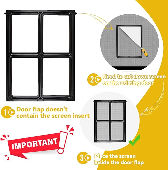 PETLESO Dog Screen Door for Sliding Doors, Inner 12"×16" Lockable Magnetic Self-Closing Flap Pet Passage for Medium to Large Dogs & Cats, Lightweight, Easy Install