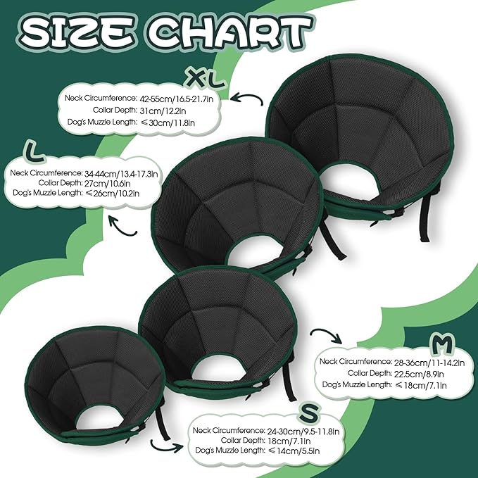 Dog Cone for Large Dogs After Surgery, Soft Dog Cone Collar for Dogs to Stop Licking, Adjustable Comfy E-Collar Alternative Lightweight Post-Surgery Recovery Elizabethan Collar for Pet