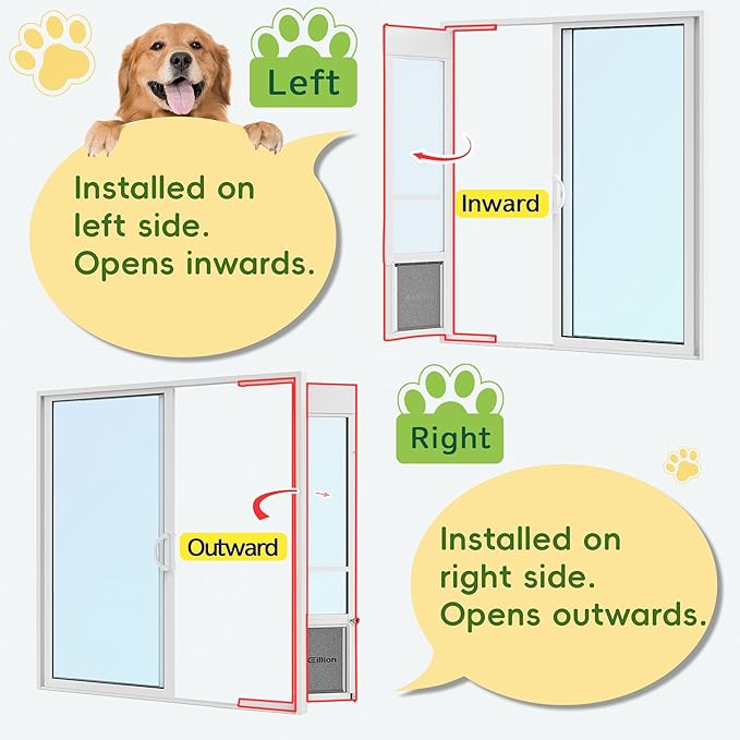 3 Flap XLarge Dog Door for Sliding Glass Door, Openable Pet Door for Sliding Glass Doors, Adjustable 91 7/16" to 96" Slider Height-Pets Up to 220 Lb (Extra Large Size)