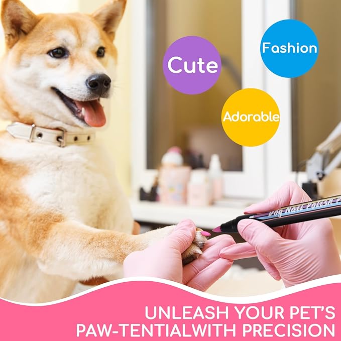 OLINGYOU Dog Nail Polish， Dog Nail Polish Pens Quick Dry-12 Colors, Pet Nail Polish Set for Dogs， DIY Dogs Puppy Nails, Dog Safe Nail Polish Non Toxic, Odorless, Easy to Applyt