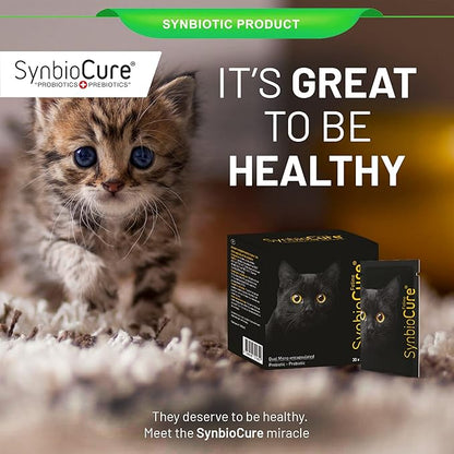 I Probiotics & Prebiotics for Cats I Powder Cat Supplement I Digestive Health Support I 200 Billion Bacteria Per Sachet I 30 Sachets*2 g
