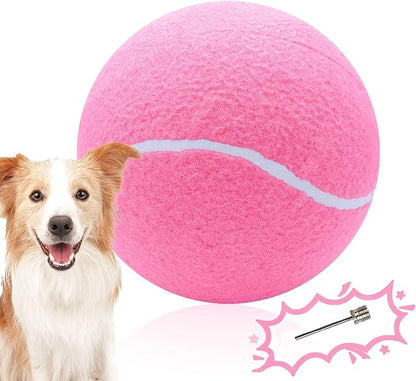 Banfeng Big Tennis Ball for Dogs, Giant Dog Tennis Ball Toy Large Outdoor Sports Gift for Small Medium Large Dog (Pink, 9.5 inch)