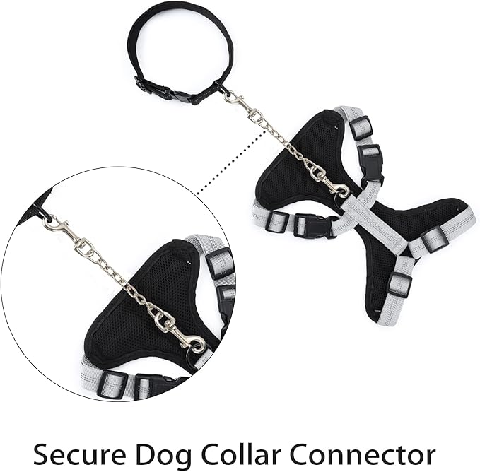Safety Clip Metal Double Ended Backup Dog Collar Clip for Prong Harness Connector (Small)