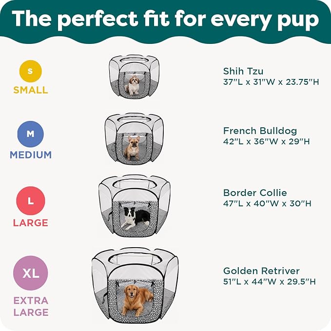 FurHaven Portable Pet Playpen for Dogs & Cats, Foldable Indoor Kitten Playpen with Mesh Sides, Pop Up Travel Dog Pen, X-Large, Hunter Green