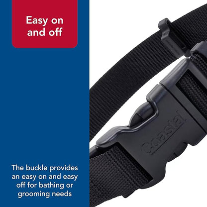Coastal Pet SecureAway Collar Protector for Flea Collars - Adjustable pet Accessory - Protective Flea Collar for Dogs & Puppy - Black - 1" x 14-20"