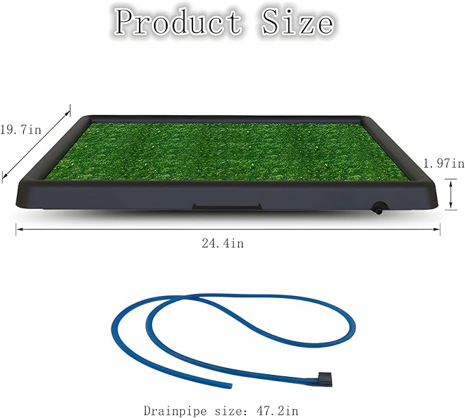 Portable Drainage Pet Urinal,Toilet,Grass Mat.,Potty Grass, Urinal Containing, Toilet Substitute,Puppy Turf,Suitable Size for Most Dogs,Dogs Cushions. 25 * 20 * 2 Inches.