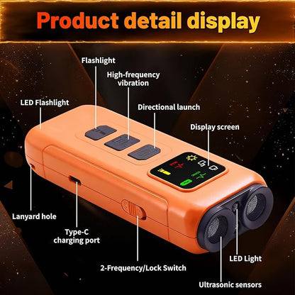 Ultrasonic Dog Bark Deterrent, 2-in-1 Anti Bark Device with LED Flashlight & HD Display | Stop Nuisance Barking, No Shock Training Aid for Small to Large Dogs