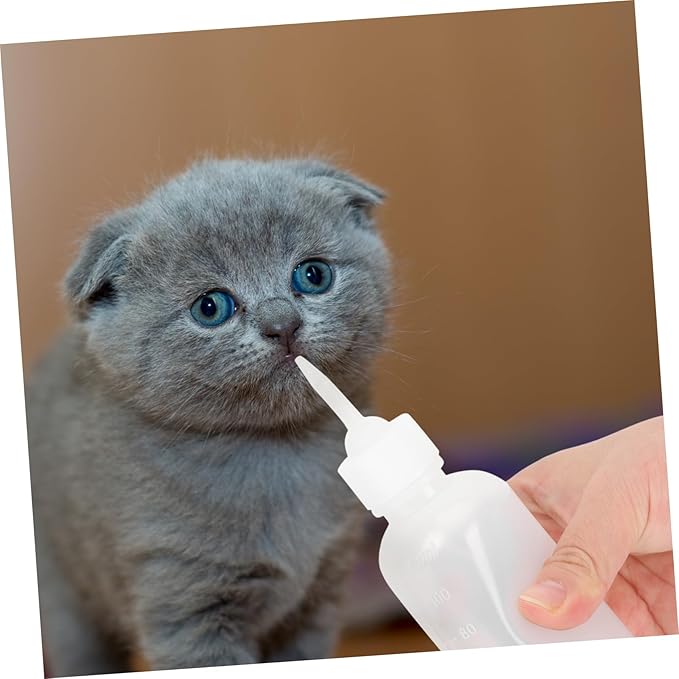 Abaodam 120ml PET Nursing Bottle for Kittens and Puppies Reusable Cat and Dog Milk Feeding Bottle Kit Replacement Nipples for Small PET Care