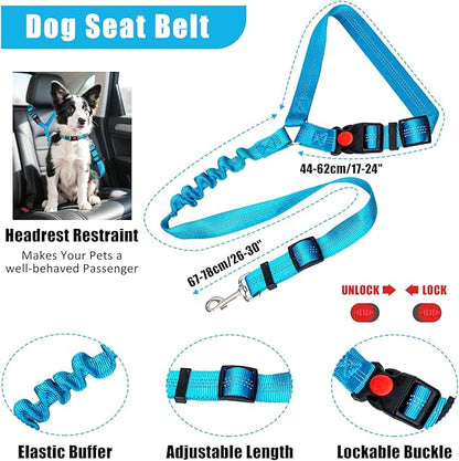 No Pull Dog Harness Adjustable Collar & Leash Set - Dog Halter Harnesses Collapsible Bowls & Poop Bag Dispenser Muzzle ID Tags Toys Fits Small Medium Large Dogs (Blue-L)